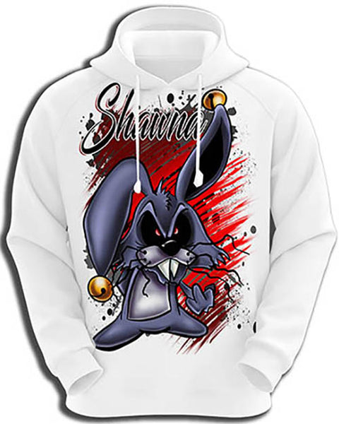 B174 custom personalized airbrush Evil Rabbit Hoodie Sweatshirt