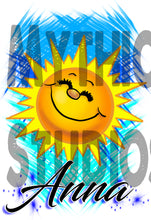 B146 Personalized Airbrush Sunshine Smiley Ceramic Coaster