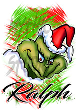 B152 Digitally Airbrush Painted Personalized Custom Grinch License Plate Tag