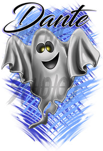 B199 Digitally Airbrush Painted Personalized Custom Ghost Drawstring Backpack party Theme gift
