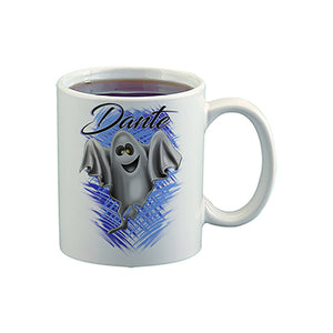 B199 Digitally Airbrush Painted Personalized Custom Ghost   Ceramic Coffee Mug