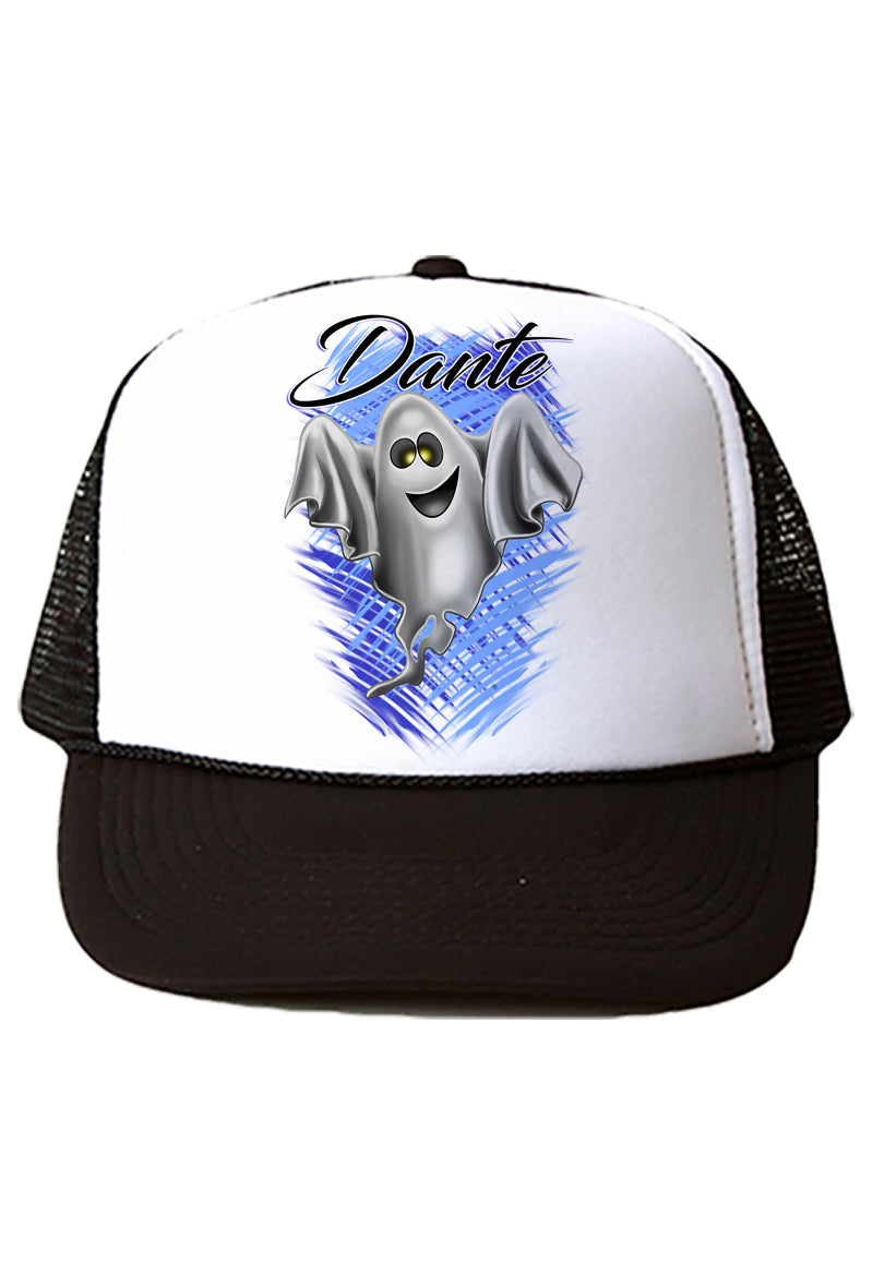 B199 Digitally Airbrush Painted Personalized Custom Ghost   Snapback Trucker Hats