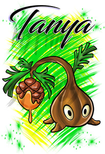 B202 Digitally Airbrush Painted Personalized Custom Tree Sapling Adult and Kids T-Shirt
