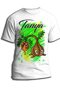 B202 Digitally Airbrush Painted Personalized Custom Tree Sapling Adult and Kids T-Shirt