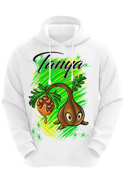 B202 Digitally Airbrush Painted Personalized Custom Tree Sapling Adult and Kids Hoodie Sweatshirt