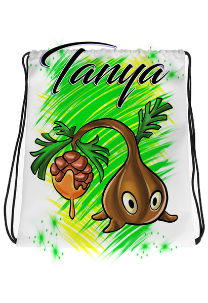 B202 Digitally Airbrush Painted Personalized Custom tree Sapling Drawstring Backpack party Theme gift