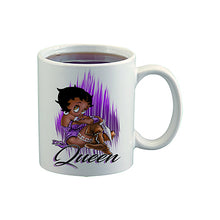 B206 Digitally Airbrush Painted Personalized Custom Black Queen   Ceramic Coffee Mug