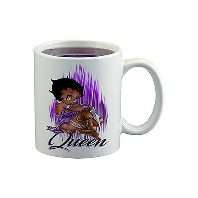 B206 Digitally Airbrush Painted Personalized Custom Black Queen   Ceramic Coffee Mug