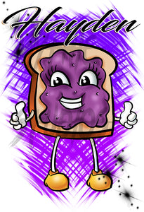 B225 Digitally Airbrush Painted Personalized Custom Jelly Sandwich Adult and Kids Hoodie Sweatshirt