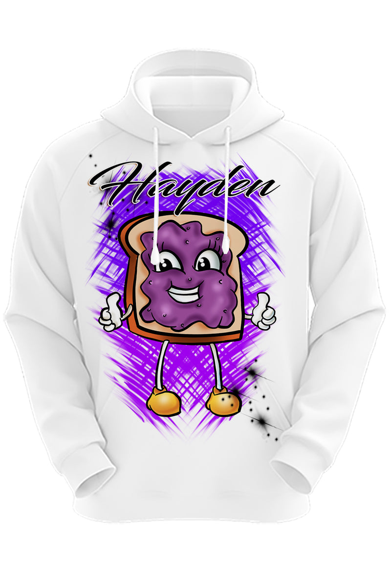 B225 Digitally Airbrush Painted Personalized Custom Jelly Sandwich Adult and Kids Hoodie Sweatshirt