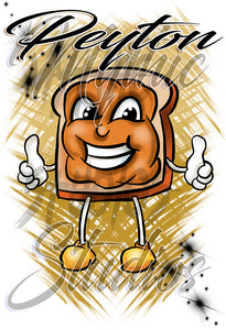 B234 Digitally Airbrush Painted Personalized Custom Peanut Butter Sandwich Drawstring Backpack party Theme gift