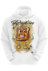 B234 Digitally Airbrush Painted Personalized Custom Peanut Butter Sandwich Adult and Kids Hoodie Sweatshirt