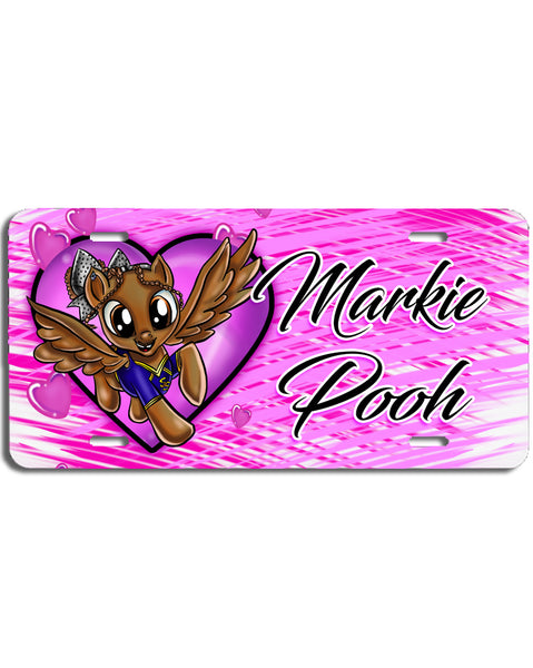 B236 Digitally Airbrush Painted Personalized Custom Pony   Auto License Plate Tag
