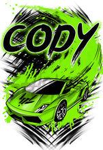B253 Digitally Airbrush Painted Personalized Custom Race Car Queen Adult and Kids T-Shirt