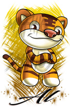 B261 Digitally Airbrush Painted Personalized Custom Cartoon Tiger   Auto License Plate Tag