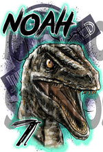 C078 Personalized Airbrush Jurassic Era Blue Raptor Ceramic Coffee Mug