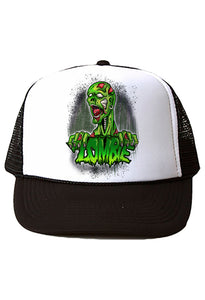 C137 Digitally Airbrush Painted Personalized Custom Zombie Battle Royale    Snapback Trucker Hats
