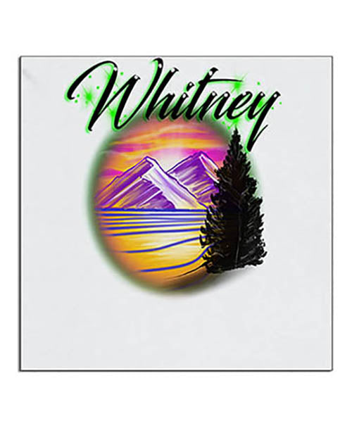 E003 Personalized Airbrush Mountain Landscape Ceramic Coaster