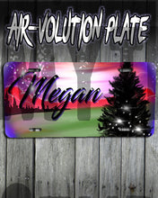 E007 Personalized Airbrush Mountain Landscape License Plate Tag