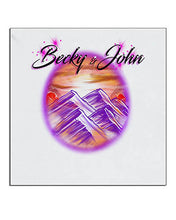 E014 Personalized Airbrush Sunset Mountain Landscape Ceramic Coaster
