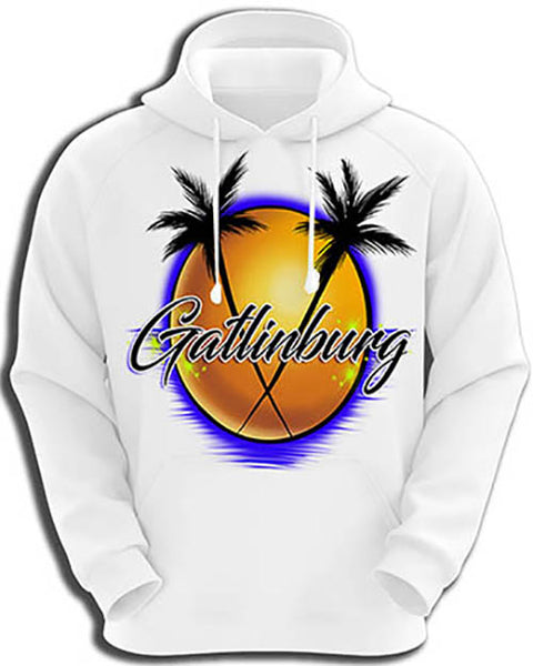 E015 custom personalized airbrush Gatlinburg sunset Scene Hoodie Sweatshirt