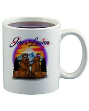 E020 Personalized Airbrush Hearts Mountain Landscape Ceramic Coffee Mug