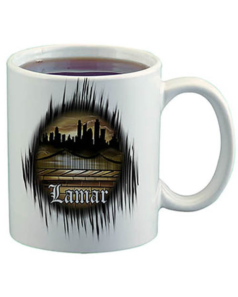 E021 Personalized Airbrush Urban city Graffiti Landscape Ceramic Coffee Mug