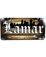 E021 Personalized Airbrush Urban city Graffiti Landscape License Plate Tag