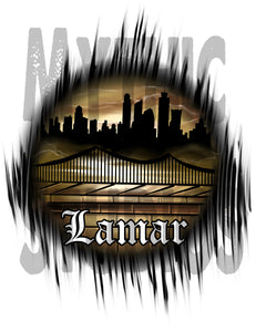E021 Personalized Airbrush Urban city Graffiti Landscape Snapback Trucker Hat
