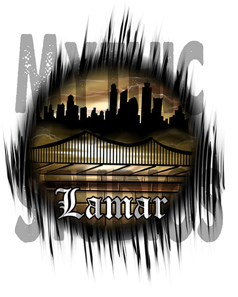 E021 Personalized Airbrush Urban city Graffiti Landscape License Plate Tag