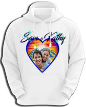 E022 Personalized Airbrush Photo Heart Landscape Hoodie Sweatshirt