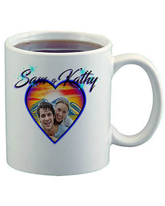 E022 Personalized Airbrush Photo Heart Landscape Hoodie Sweatshirt