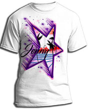 E025 custom personalized airbrush beach sunset palm Trees Scene Tee Shirt