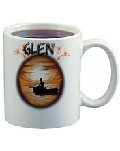 E026 Personalized Airbrush Fishing Landscape Ceramic Coffee Mug