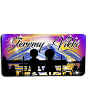 E028 Personalized Airbrush Kids Silhouette License Plate Tag