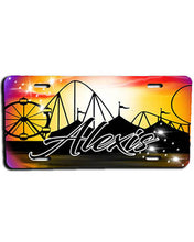 E030 Personalized Airbrush Carnival Ferris Wheel License Plate Tag
