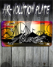 E030 Personalized Airbrush Carnival Ferris Wheel License Plate Tag