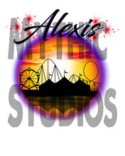 E030 Personalized Airbrush Carnival Ferris Wheel License Plate Tag