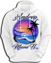 E031 Personalized Airbrush Ocean wave Hoodie Sweatshirt