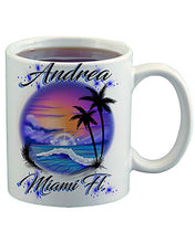 E031 Personalized Airbrush Mountain Scene Ceramic Coffee Mug