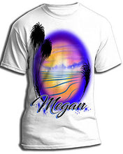 E032 Personalized Airbrush Beach Kids and Adult Tee Shirt
