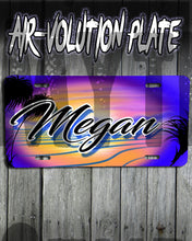 E032 Personalized Airbrush  Beach License Plate Tag