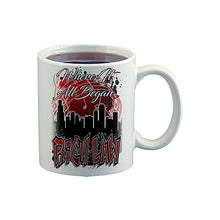 E036 Digitally Airbrush Painted Personalized Custom Urban City Building Landscape    Ceramic Coffee Mug
