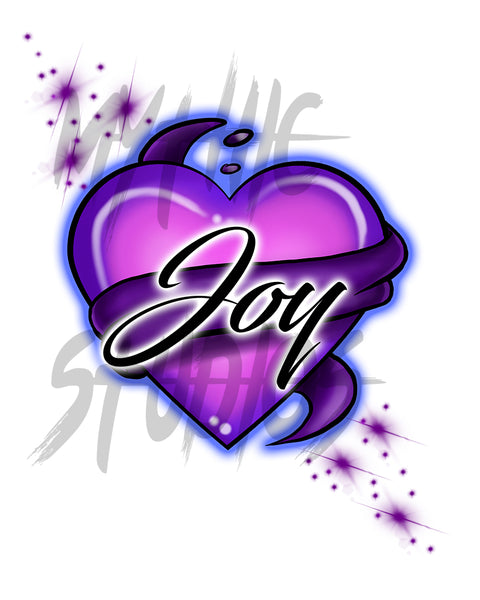 F002 Digitally Airbrush Painted Personalized Custom heart ribbon star burst party Theme gift set name birthday event discount Drawstring Backpack