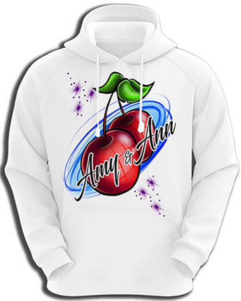 F003 Personalized Airbrushed Best Friend Cherries Hoodie Sweatshirt