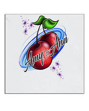 F003 Personalized Airbrushed Best Friend Cherries Ceramic Coaster
