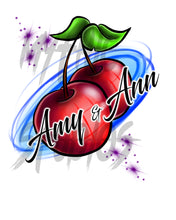 F003 Digitally Airbrush Painted Personalized Custom cherries best friend party Theme gift set name birthday event discount Drawstring Backpack