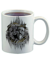 F005 Personalized Airbrushed Drama Faces Ceramic Coffee Mug