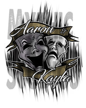 F005 Personalized Airbrushed Drama Faces Tee Shirt