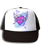 F006 Personalized Airbrushed Angel Wings Snapback Trucker Hat